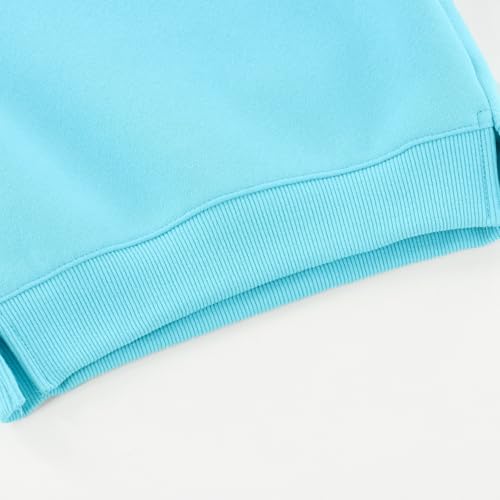 Toddler boys and girls crew neck pullover sweatshirts fleece solid fall and winter clothing for Kids 6M-7Y4