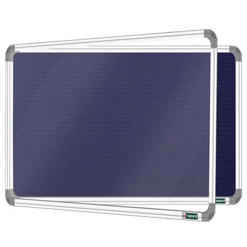 Image of YAJNAS 3X5 Feet Premium Material Blue Designed Notice Board with Acrylic Door /Soft Board /Bulletin Board /Pin-up Display Board for Study Room, Office, School & Home Use