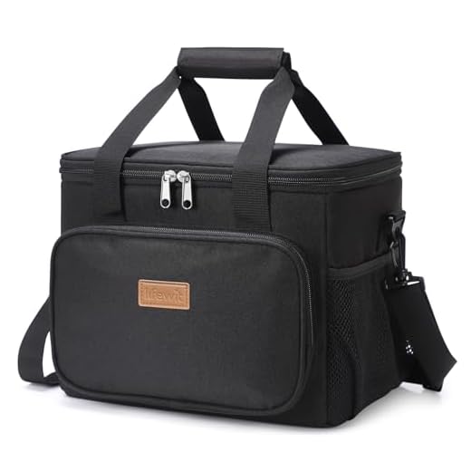 Lifewit 15L Kühltasche Picknicktasche Lunchtasche Mittagessen Tasche Thermotasche Kühltasche Isoliertasche für Lebensmitteltransport,Schwarz