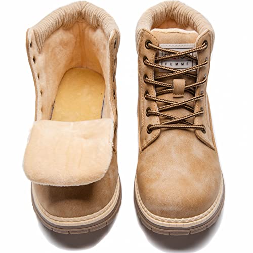 Image of ANJOUFEMME Outdoor Hiking Boots for Women Waterproof - Womens Ankle Boots Lightweight Snow Winter Boots for Trekking Walking