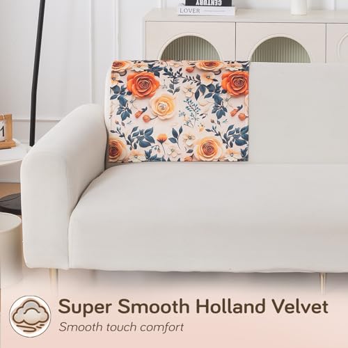 Image of HOKIPO 'Nature Muse' 1 PC Backrest Mat for Sofa Cover | Premium HD Printed Holland Velvet Mat, Caramel Ambrosia (IN-922-L-D8)