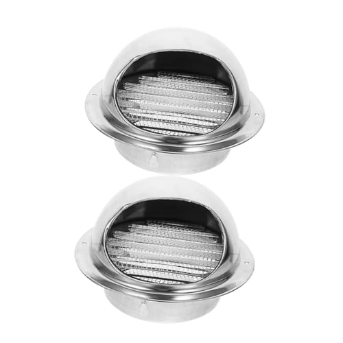 HAKIDZEL 2個 換気フード 排気口 レジスターベントカバー ルーフベントカバー エアコンの通気口カバー 調節可能なベントカバー 吸気口カバー 壁の通気口 Silver 304 ステンレス鋼