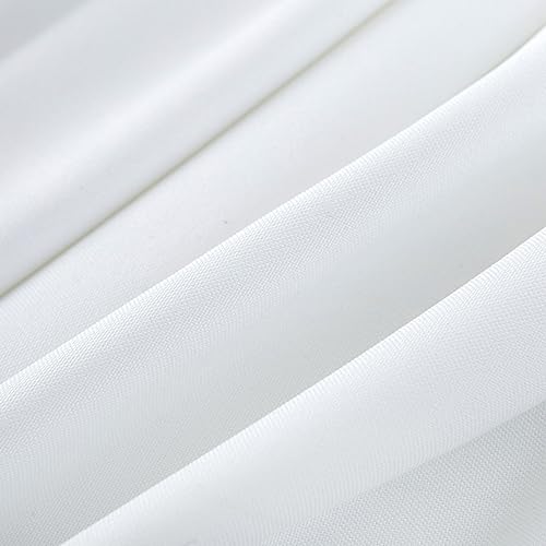 BHOMTY Okrągły bawełniany lniany obrus Ochrona i dekoracja Na stół, stolik kawowy Można prać w pralce Biały Średnica 180 cm