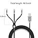 Multi USB Cable,COO 3 in 1 USB Cable Charging Connector Adaptor Plastic Aluminum Alloy 2.4A Lightning/Type-C/Micro USB Cord for iPhone5/6/6s/7/7+/8+, Samsung, Huawei Android More (1.2m/4ft) (Black)