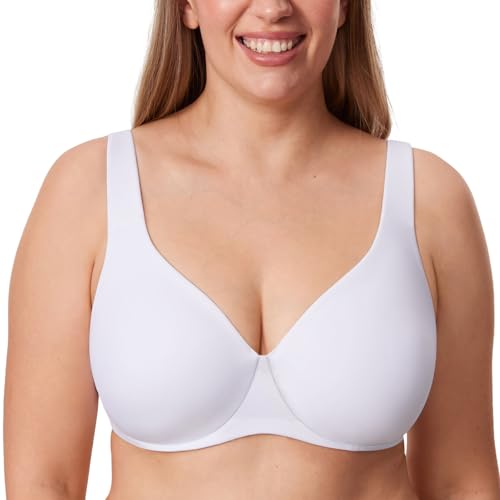 Image of DELIMIRA Minimizer Bras for Women Full Coverage Plus Size Underwire Unlined Supportive Seamless Bra