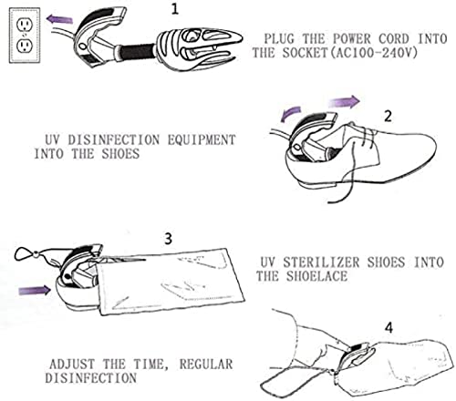 Desinfectante y secador de zapatos con luz UV para eliminar bacterias y hongos, promueve la salud y la comodidad de los pies