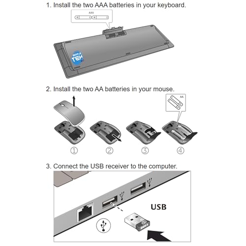 Teclado y ratón inalámbrico compacto SIMPLETEK QWERTY Inglés Reacondicionado 7