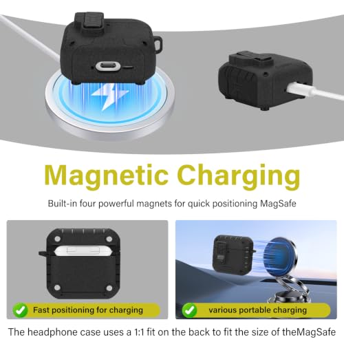Image of HITZEE for AirPods 4 Case, Compatible with AirPods 4(2024) Generation Case, Magnetic Automatic Lock with Phone Stand, Compatible with MagSafe Cover, Gray