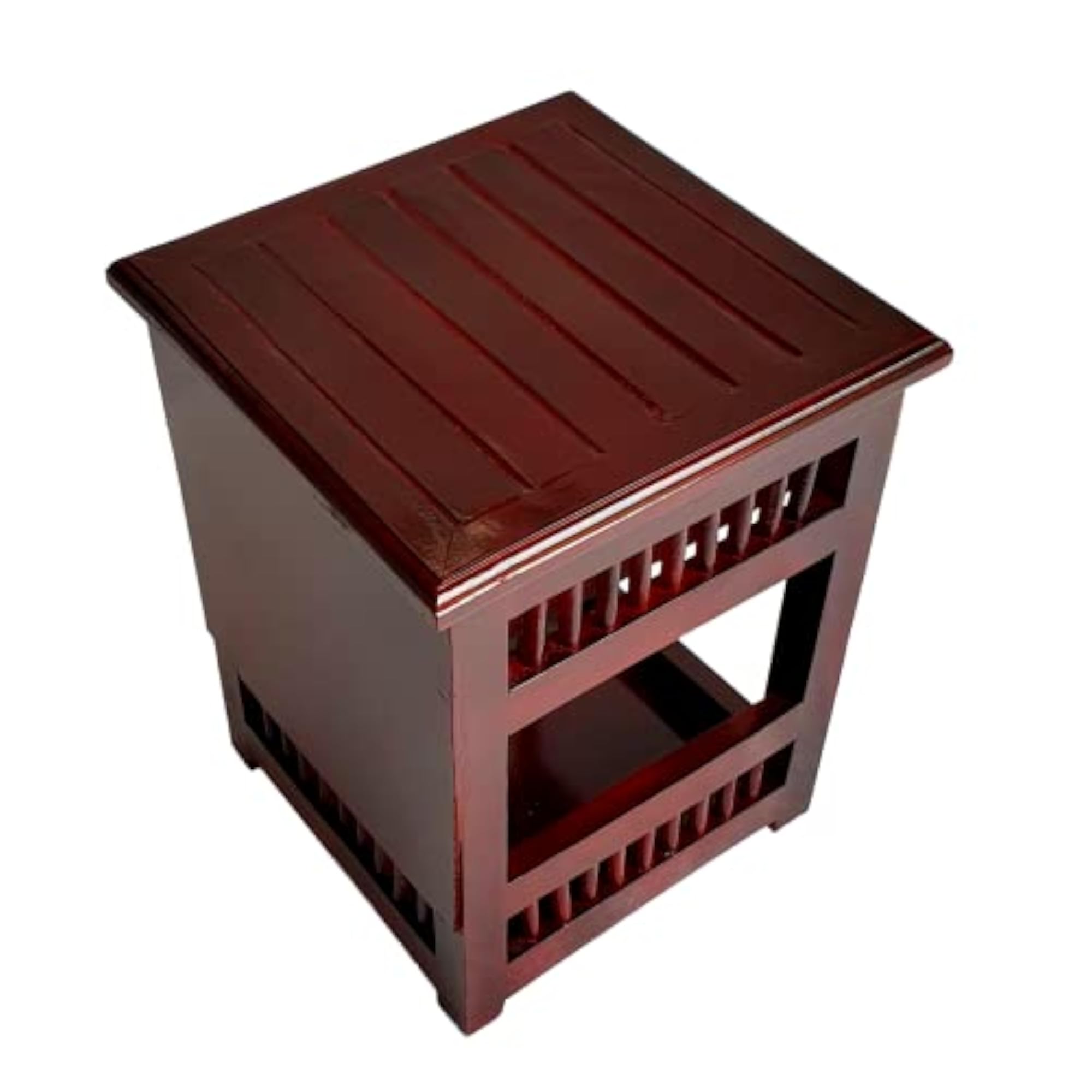 Wooden Bedside Table with 1 Drawer, Dark Brown