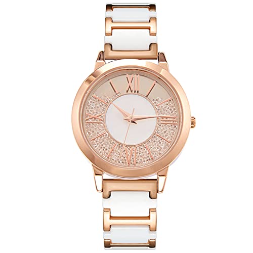 RORIOS Reloj de Mujer Reloj Analógico de Cuarzo para Mujer con Correa de Cerámica Elegante Impermeable Reloj de Pulser