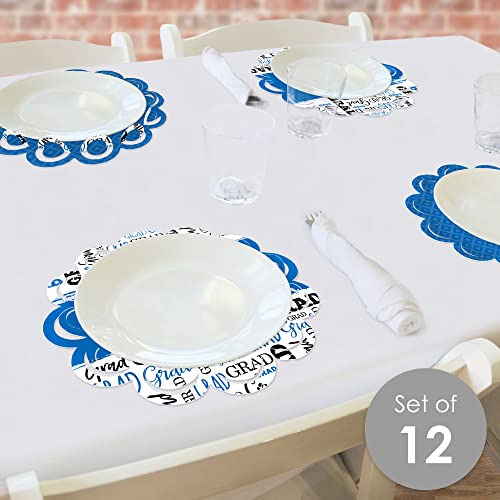 Big Dot of Happiness Blue Grad - Set de 12 platos redondos de papel miniatura 2