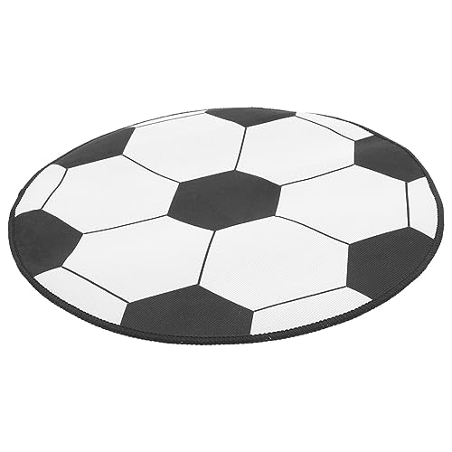 Kisangel Soccer Ball Rug Football Carpet Round Area Rug Carpet Field of The Sports Game Chair Floor Mat for Bedroom Living Room Office 60cm