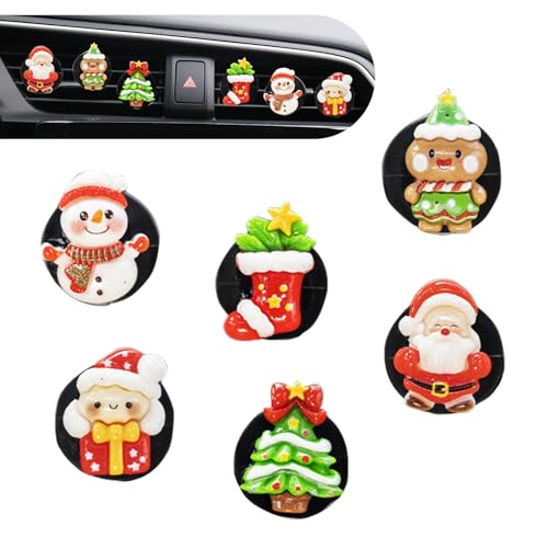Hugwits 6 PCSChristmas Car Air Freshener Vent Clips, Cute Santa