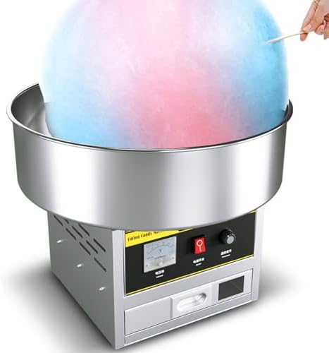 1200W Cotton Candy Machine - Electric Maker with Sugar Scoop & Storage Drawer - Ideal for Family Parties & Kids' Birthdays - Durable Stainless Steel Design