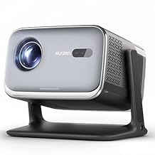 Aurzen BOOM mini Google TV 4K Supported Smart Projector with WiFi and Bluetooth, Outdoor & Home Movie Projector with 20W Speakers DoIby Audio, Real-Time Focus & Keystone, 500 ANSI Lumens, Metallic