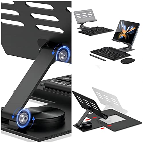 Custodia Teclado para Tablets + Soporte + Ratón + Bolígrafo,Soporte Universal para Samsung Galaxy Tabs/Apple iPads/Huawei MediaPads/Xiaomi Pads(1)