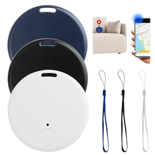 3 Pcs Rastreador GPS Bluetooth 5.2 Inteligente Compatible iOS Android, Búsqueda Bidireccional, Batería Reemplazable, 15 m Alcance, Localizador con Alarma Sonora para Llaves, Carteras, Mascota, Maletas