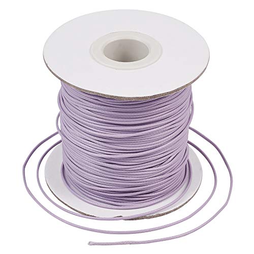 Craftdady 85Yards/Roll 1mm Korean Waxed Polyester Cord Macrame Artisan String for Braided Jewelry Making, Lilac