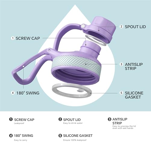 Image of IDEUS Vacuum Insulated Water Bottle, Stainless Steel Double Wall Flask Metal Sports Canteen with Leak-Proof Screw Cap (Violet, 40oz (1140ml))
