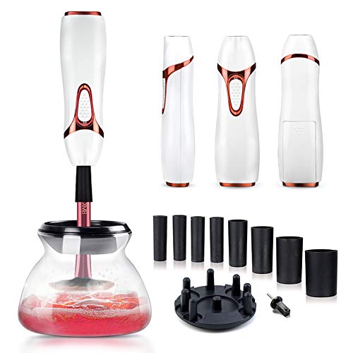 BMK Makeup Brush Cleaner and Dryer Professional Makeup Brush Cleaning Tool Holder Bowl Automatic Electronic Brushes Cleaner for All Size Makeup Brushes