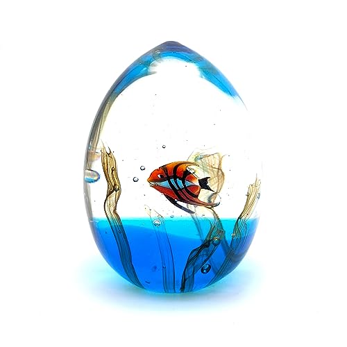 YourMurano Murano Glass Aquarium Home Decor, Small Oval