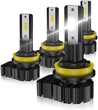 GTMOTO for 2013-2020 2021 2022 2023 Nissan Sentra Kicks Headlights LED Bulbs, Custom Plug-N-Play Low and High Beam H11 H9 Combo, 6000K Cool White LED Conversion Kit, 4-Pack