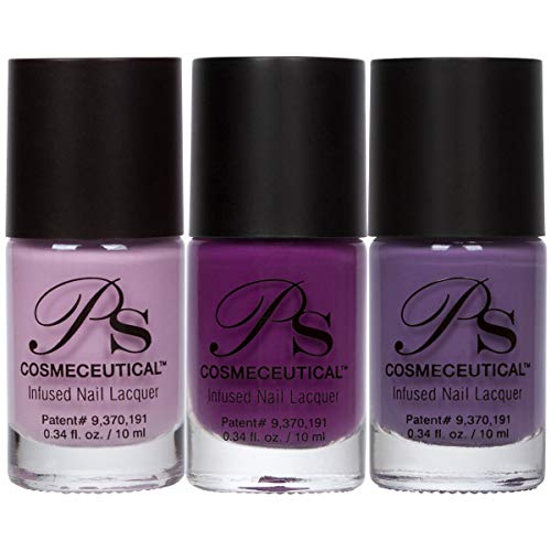 PS Polish Flower Collection Nail Polish - All Natural Non-Toxic Professional Grade Nail Art and Lacquer Nail Polish, Nail Polishes for Manicure, Pedicure, Hands, 3 Pack (Lily, Lilac, Orchid)