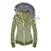 Pianshanzi Veste sweat à capuche surdimensionnée pour femme - Veste d'hiver - Fermeture éclair - Manches longues - Manteau peluche chaud à capuche - Automne Hiver - Parka unie, H1 vert., XL