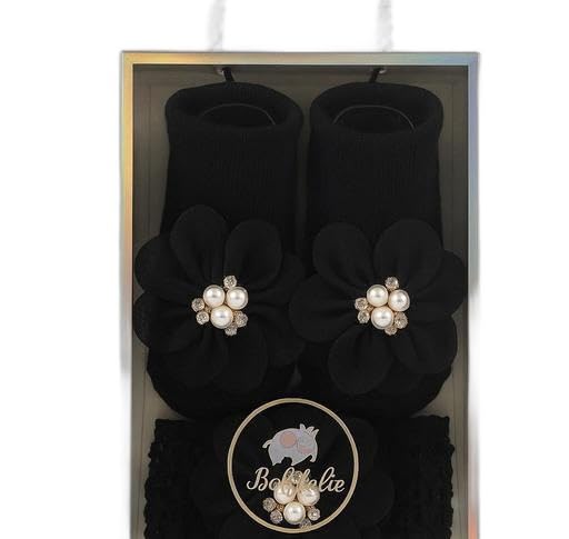 Soft Cotton Booties & Matching Hairband Set for Baby Girls (0?12 Months)|PRA-P179-0-3 Months-image-15