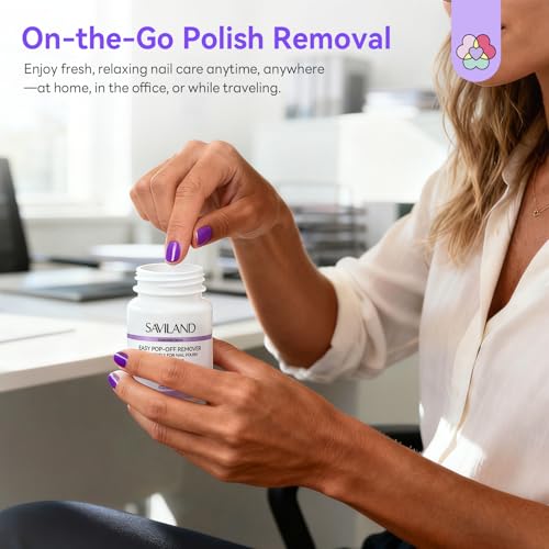 Image of SAVILAND Essentials Nail Polish Remover: Non Acetone Nail Polish Remover Pot Quick & Easy Pop-Off Exclusively for Regular Nail Polish Gentle Removal Beginner-Friendly Nail Care Tool 80 ML