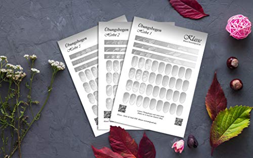 Ãbungsbogen Nageldesign Nailart zum Ãben von Gelmalerei, auch perfekt zum Starter Set, Grundlagen Schnörkel Rosen Herbst (Herbst) – Bild 4