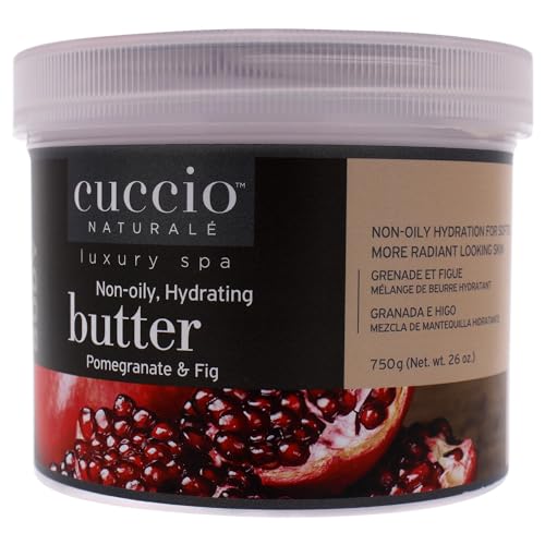 Cuccio Naturale Butter Blends - Ultra-Moisturizing, Renewing, Smoothing Scented Body Cream - Deep Hydration For Dry Skin Repair - Made With Natural Ingredients - Pomegranate & Fig - 26 Oz