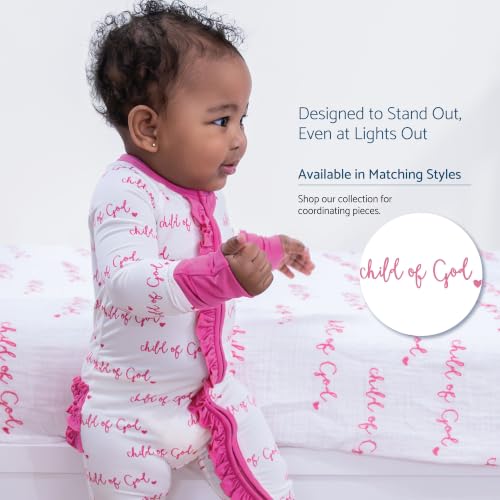 Image of LollyBanks Muslin Crib Sheet, 100% Cotton Fitted Crib Sheets for Girls