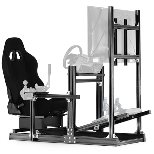 Anman Aluminum Profile Racing Simulator Cockpit with Single Monitor Mount