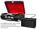Crosley CR8005D-BK Cruiser Deluxe Vintage 3-Speed Bluetooth Suitcase Vinyl Record Player Turntable, Midnight
