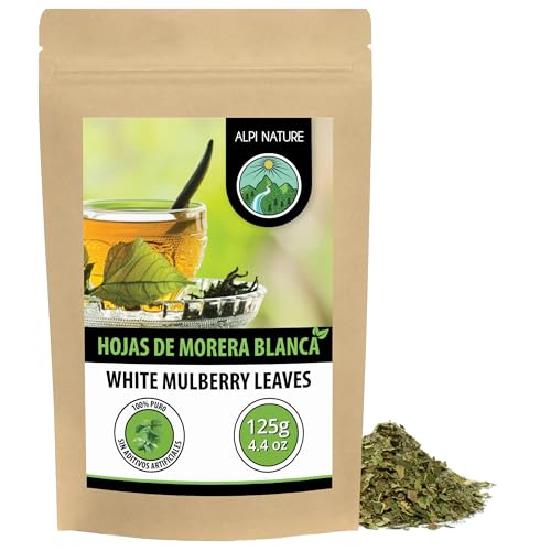 Alpi Nature Hojas de Morera Infusión 125g, Hojas de Morera Secas y Cortadas, Té de Hojas Sueltas
