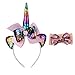 Diademas Unicornio 2 piezas Diadema de Nudo Bandas de Cabello Linda Accesorios fiesta de cumpleaños suministros favores decoracione para Niñas