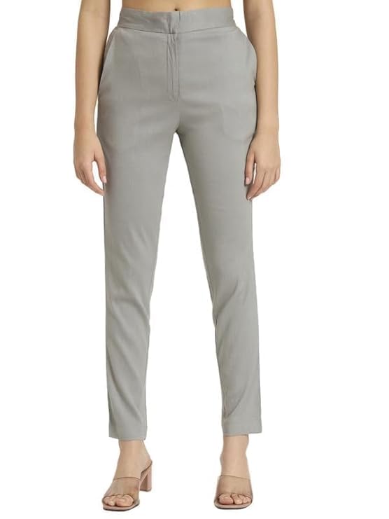 Image of Aarav Fabric Women's 100% Cotton Casual Pant | Ankle Length Regular fit Cotton Trouser | Straight Fit Formal Pants for Kurti, Office, Casual and Daily Outdoor Lifestyle
