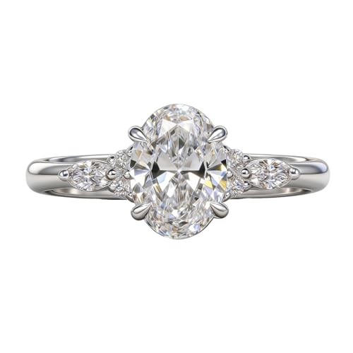 Classic 3CT Oval Cut Cubic Zirconia CZ Wedding Promise Halo Ring for Women Her 925 Sterling Silver...