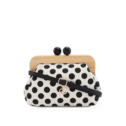 Image of Caprese Mindy Clutch, Small | Versatile Clutch for Women with Adjustable & Detachable Straps, Push Lock Closure | Stylish Clutch | Perfect for Parties, Weddings & Special Occasions (Black)