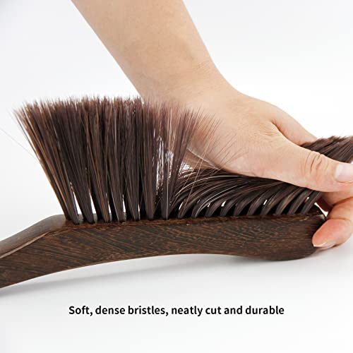 Topasion Hand Broom Dusting Brush, Soft Bristle With Long Wooden Handle For Cleaning Couch Furniture Bed Sofa Clothes Car (Bend Handle) #TOP1