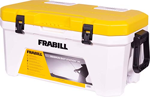 Frabill Magnum Bait Station 30 | 30 Quart Bait Cooler with Dual Aeration