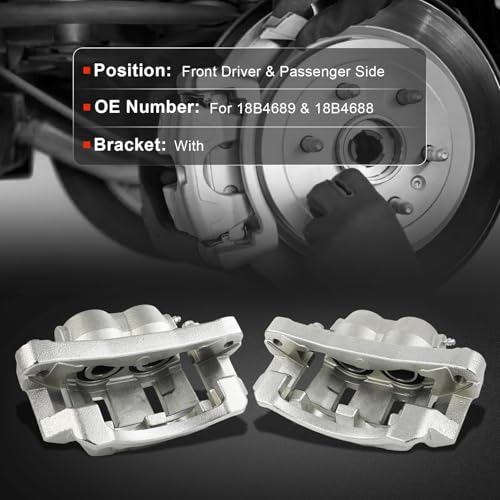 Image of cciyu Front Left & Right Brake Calipers Assembly w /Bracket 18B4689 18B4688 2000 For Ford For Excursion,1999 2000 For Ford For F-250 Super Duty,1999 2000 For Ford For F-350 Super Duty