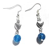  Pecten - Earrings for women/Pendientes Mujer Silver 925 earrings with blue ágata stone.