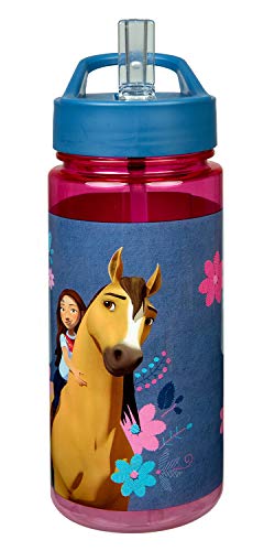 Preisvergleich Produktbild Scooli SIPR9913 Aero Trinkflasche aus Kunststoff mit integriertem Strohhalm und Trinkstutzen, DreamWorks Spirit, BPA und Phthalat frei, ca. 500 ml