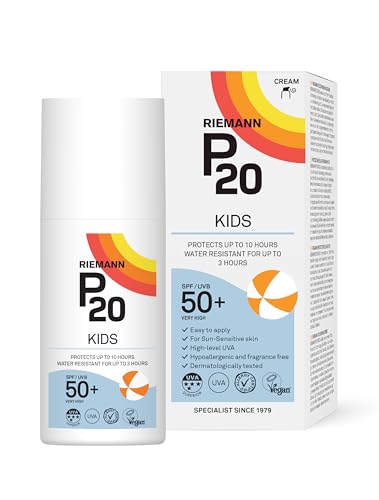 RIEMANN P20 Sun Cream SPF50 +Plus for Kids 200ml. High Level UVA Protection Long Lasting up to 10 Hours Water Resistant up to 3 Hours. Suitable for Children aged 1+