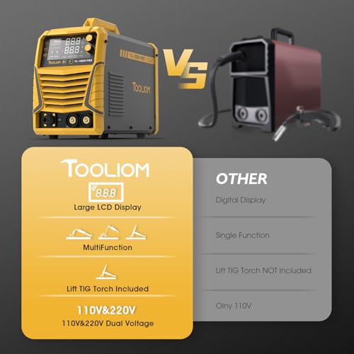 TOOLIOM 180A 4 em 1 MIG Welder Gas MIG/Flux MIG/Stick/Lift TIG Máquina de solda multiprocesso 110V/2