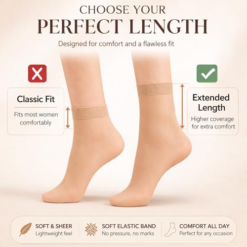 Image of Women's sheer knee high stockings, knee High Socks (Pack of 5 Pairs, Pack of 10 Pairs)