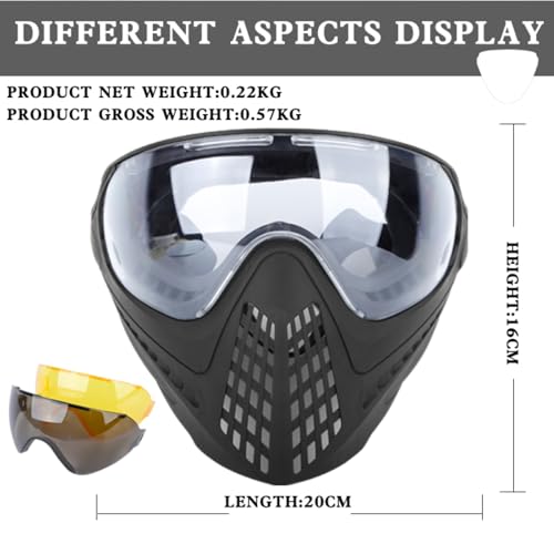 Masque airsoft intégral tactique avec lunettes interchangeables - 2