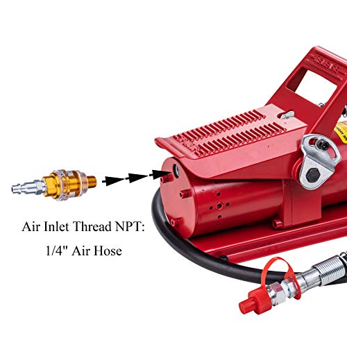 Taixinhyd Air Hydraulic Pump 10,000 Psi 10 Ton Porta Power Hydraulic Air Foot Pump Control Lift With Air Line Lubricator Hose #TOP2